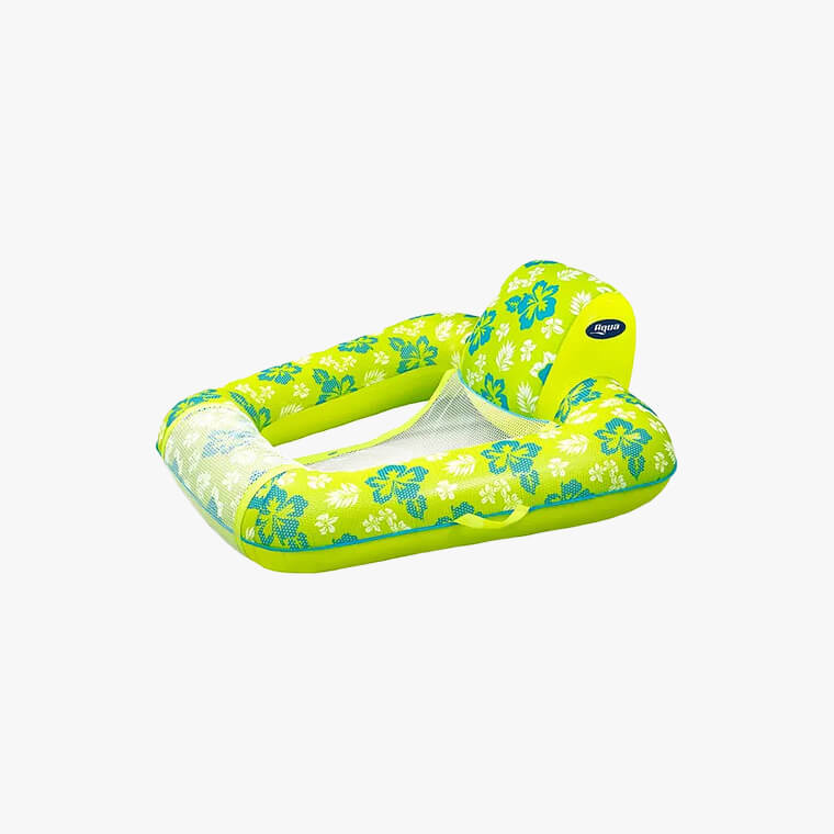 Aqua Leisure - Zero Gravity Pool Float Chair, Lime Hibiscus